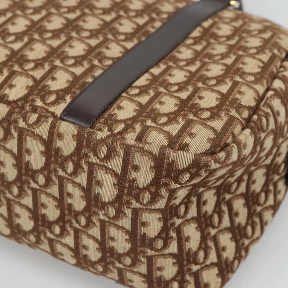 Christian Dior Trotter Canvas Hand Bag Brown Gold Auth BD2000 - Picture 5 of 16